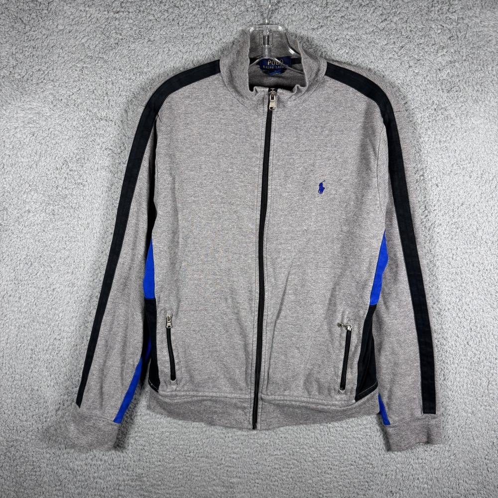 Polo Ralph Lauren‎ Kids XL 18-20 Gray Blue Full Zip Track Jacket Pony Logo
